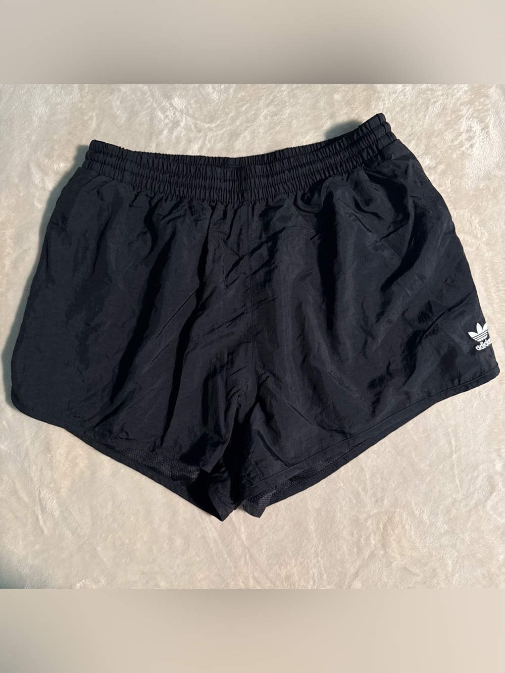 adidas Black Athletic Shorts with White Trefoil Logo